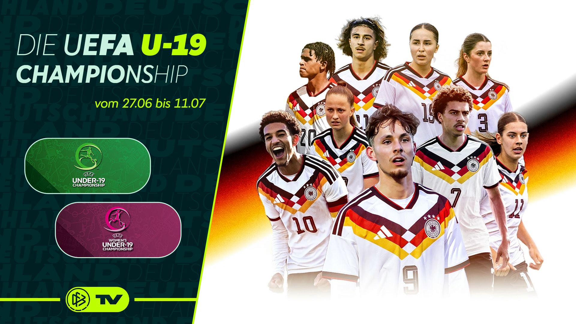 Zwei Europameisterschaften auf einem Sender: DFB.TV zeigt U 19 Europameisterschaften live
